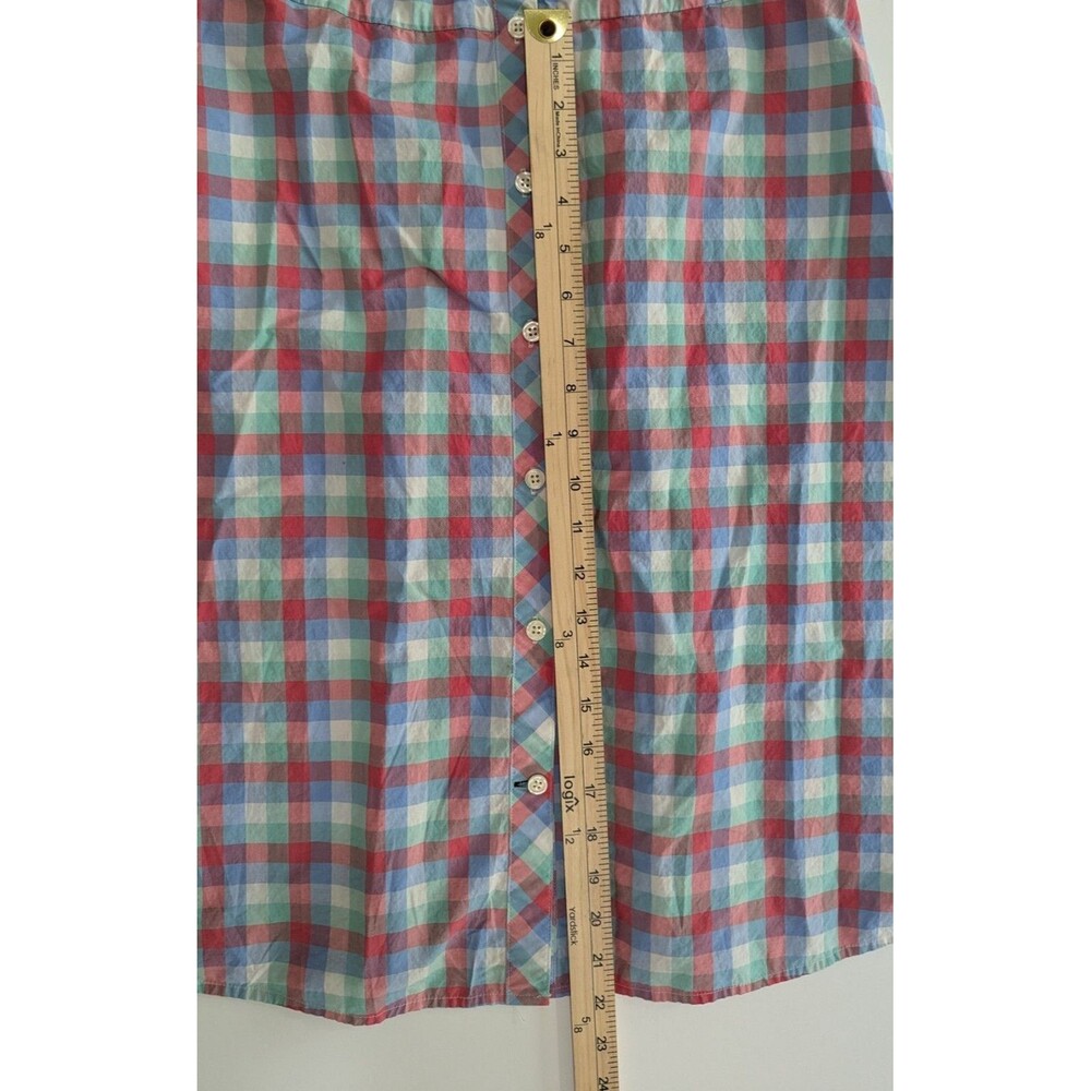 Kate Spade New York Blue & Pink Madras Poplin Shirt Dress, Size 6 100% Cotton - Picture 8 of 12